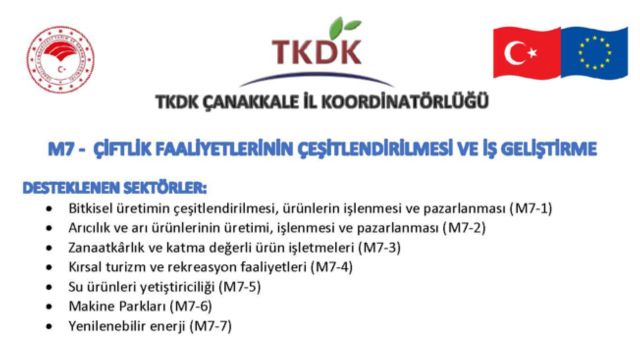TKDK  IPARD3 2.Çağrı Kapsamında "Çiftlik Faaliyetlerinin Çeşitlendirilmesi ve İş Geliştirme/Kırsal P
